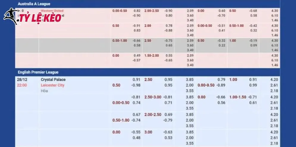 Cung cấp tỷ lệ soi kèo rất đa dạng, hấp dẫn.