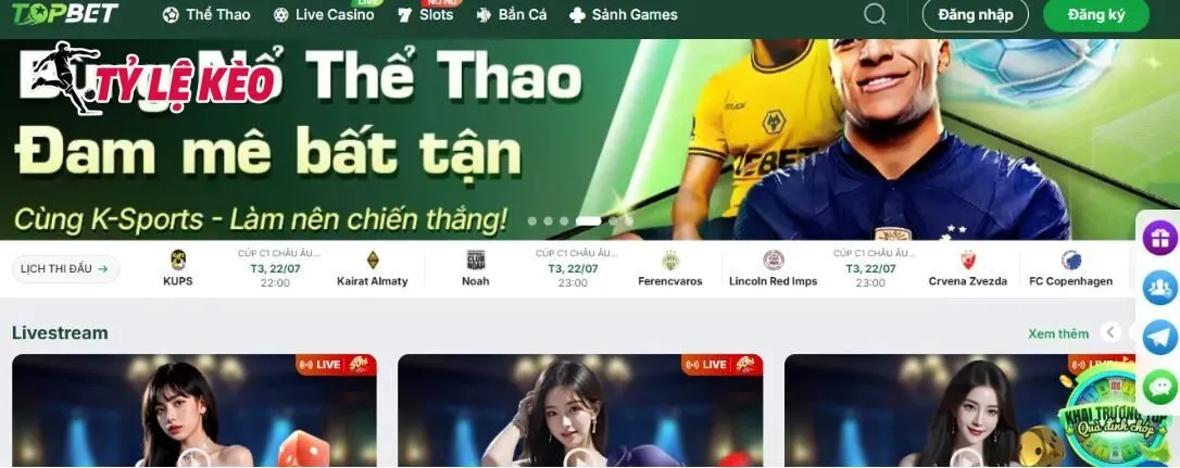 Tỷ lệ kèo nhà cái cạnh tranh tại Topbet